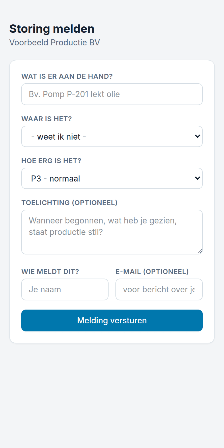 Storing melden in tien seconden